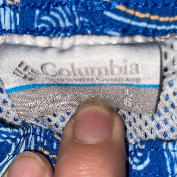 Columbia Blue Swim Trunks Quick-Dry Elastic Waist - Picture 6 of 10